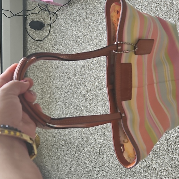 Coach• Hampton Pastel Reverseable Tote with British Tan Leather - Picture 3 of 13